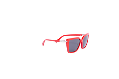 SALVATORE FERRAGAMO SQUARE ACETATE RED BLACK LENSES