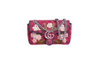 GUCCI GG MARMONT CANVAS EMBROIDERED ROSE RED LIMITED EDITION