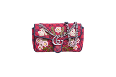 GUCCI GG MARMONT CANVAS EMBROIDERED ROSE RED LIMITED EDITION