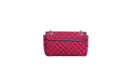 GUCCI GG MARMONT CANVAS EMBROIDERED ROSE RED LIMITED EDITION