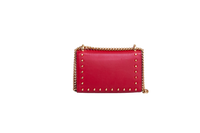GUCCI PADLOCK SMALL RED LEATHER FAUX PEARL STUD