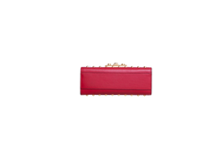 GUCCI PADLOCK SMALL RED LEATHER FAUX PEARL STUD