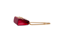 GUCCI PADLOCK SMALL RED LEATHER FAUX PEARL STUD