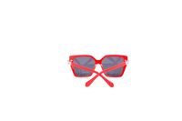 SALVATORE FERRAGAMO SQUARE ACETATE RED BLACK LENSES