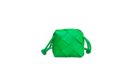 BOTTEGA MINI CASSETTE CAMERA INTRECCIATO GREEN PARAKEET