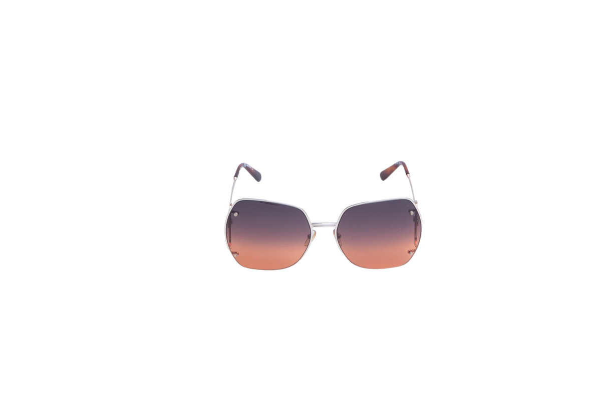 SALVATORE FERRAGAMO SQUARE OVERSIZED METAL GOLD