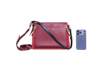 CHLOÉ ROY MEDIUM LEATHER AND SUEDE BURGUNDY