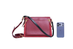 CHLOÉ ROY MEDIUM LEATHER AND SUEDE BURGUNDY