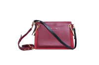 CHLOÉ ROY MEDIUM LEATHER AND SUEDE BURGUNDY
