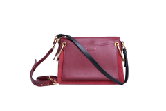 CHLOÉ ROY MEDIUM LEATHER AND SUEDE BURGUNDY