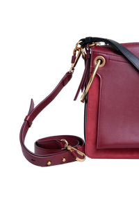 CHLOÉ ROY MEDIUM LEATHER AND SUEDE BURGUNDY