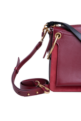 CHLOÉ ROY MEDIUM LEATHER AND SUEDE BURGUNDY