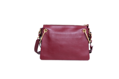 CHLOÉ ROY MEDIUM LEATHER AND SUEDE BURGUNDY