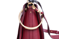 CHLOÉ ROY MEDIUM LEATHER AND SUEDE BURGUNDY