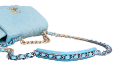 CHANEL 19 SMALL DENIM QUILTED POWDER BLUE