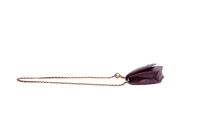 CHANEL PEARL CRUSH WALLET ON CHAIN LEATHER LAMBSKIN DARK RED WINE/ GOLD HDWR