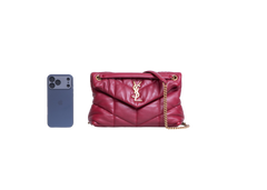 YSL LOULOU PUFFER SMALL DARK RUBY