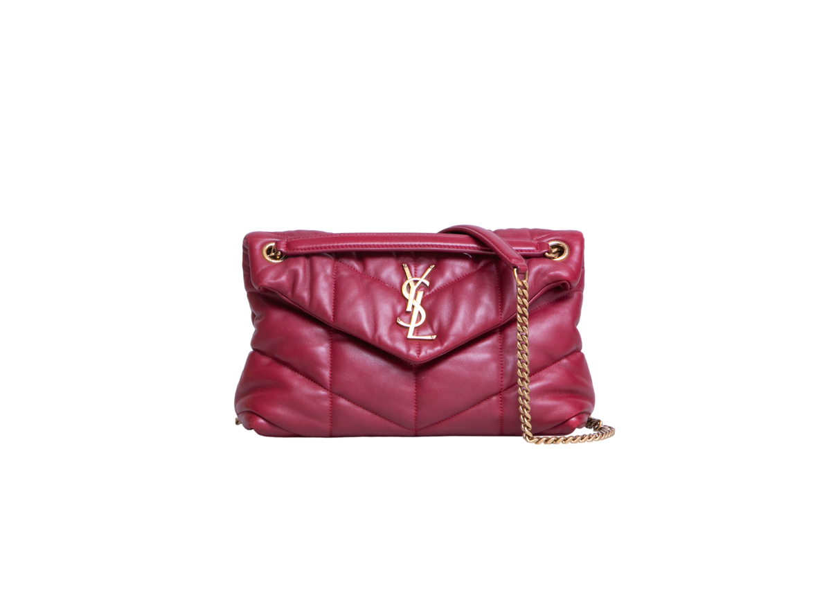 YSL LOULOU PUFFER SMALL DARK RUBY
