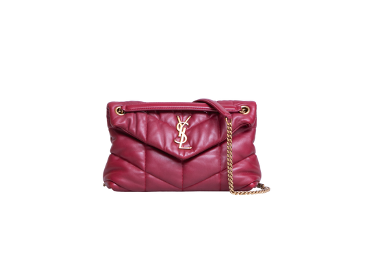 YSL LOULOU PUFFER SMALL DARK RUBY