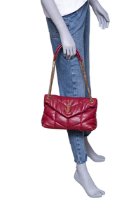 YSL LOULOU PUFFER SMALL DARK RUBY