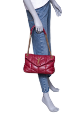 YSL LOULOU PUFFER SMALL DARK RUBY