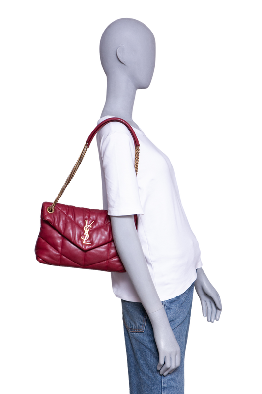 YSL LOULOU PUFFER SMALL DARK RUBY