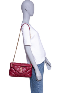 YSL LOULOU PUFFER SMALL DARK RUBY