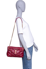 YSL LOULOU PUFFER SMALL DARK RUBY
