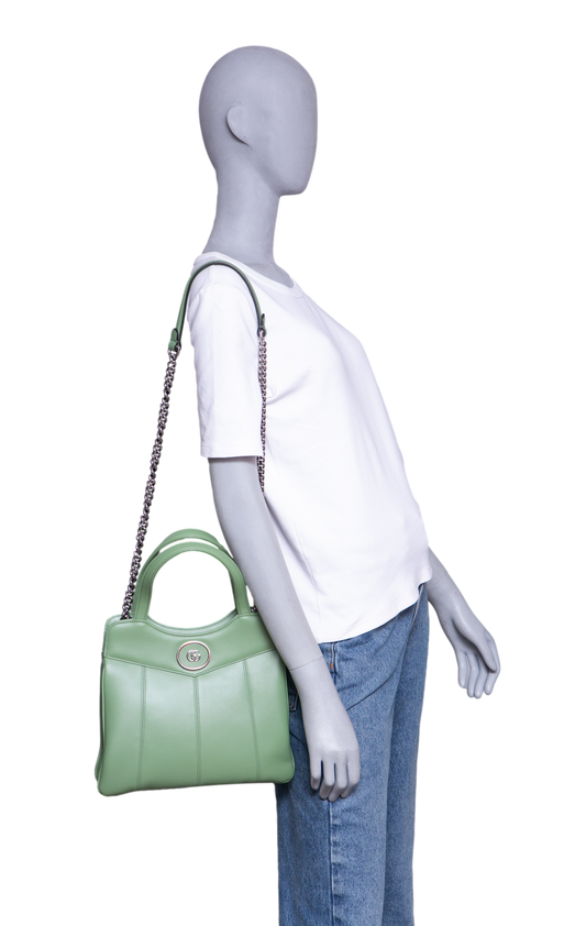 GUCCI PETITE GG SMALL SENNA CALFSKIN GREEN SOIL GRASS