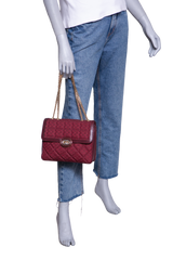 GUCCI DECO SMALL CANVAS/LEATHER INTERLOCKING G BURGUNDY