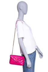 YSL LOULOU PUFFER TOY LAMBSKIN PINK
