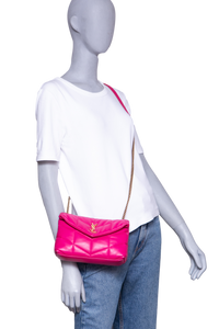YSL LOULOU PUFFER TOY LAMBSKIN PINK