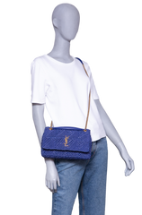 YSL JAMIE MEDIUM RAFFIA ROYAL BLUE