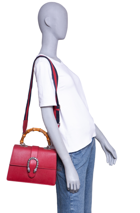 GUCCI DIONYSUS BAMBOO MEDIUM LEATHER RED