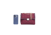 GUCCI DECO SMALL CANVAS/LEATHER INTERLOCKING G BURGUNDY