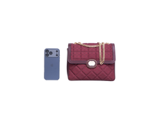 GUCCI DECO SMALL CANVAS/LEATHER INTERLOCKING G BURGUNDY