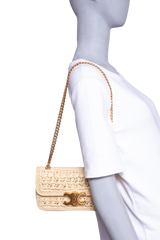 CELINE TRIOMPHE CHAIN SHOULDER RAFFIA