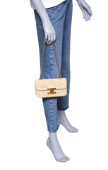 CELINE TRIOMPHE CHAIN SHOULDER RAFFIA
