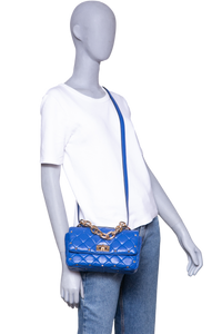 VALENTINO ROCKSTUD SPIKE SHOULDER BAG BLUE