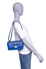 VALENTINO ROCKSTUD SPIKE SHOULDER BAG BLUE