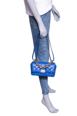 VALENTINO ROCKSTUD SPIKE SHOULDER BAG BLUE