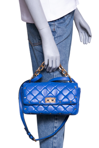 VALENTINO ROCKSTUD SPIKE SHOULDER BAG BLUE