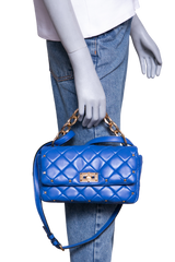 VALENTINO ROCKSTUD SPIKE SHOULDER BAG BLUE