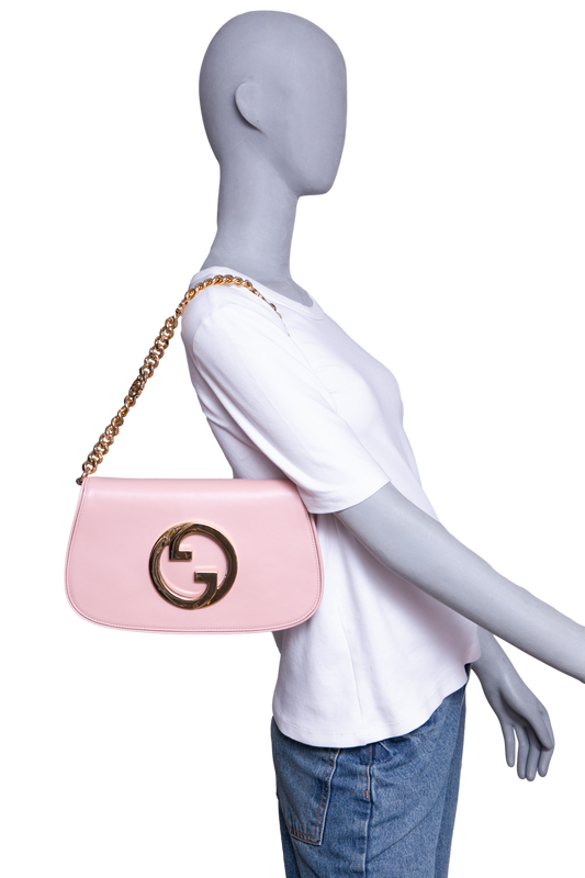 GUCCI BLONDIE MEDIUM SHOULDER BAG LEATHER LIGHT PINK