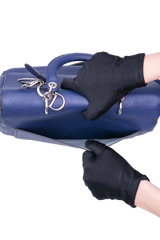 DIOR BE DIOR FLAP BAG GRAINED LEATHER NAVY