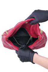 YSL LOULOU PUFFER SMALL DARK RUBY