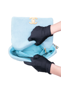 CHANEL 19 SMALL DENIM QUILTED POWDER BLUE