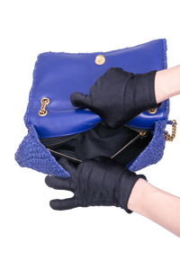 YSL JAMIE MEDIUM RAFFIA ROYAL BLUE