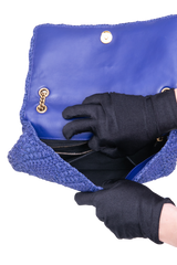 YSL JAMIE MEDIUM RAFFIA ROYAL BLUE
