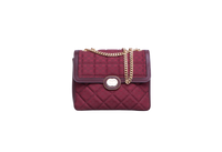 GUCCI DECO SMALL CANVAS/LEATHER INTERLOCKING G BURGUNDY